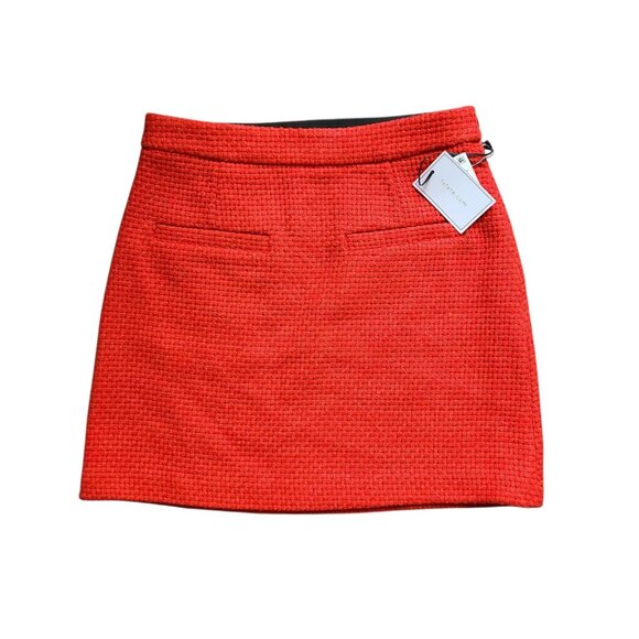 1.State Red Tweed Short Special Occasion Mini Knit Skirt Womens Size 4 - Picture 6 of 15